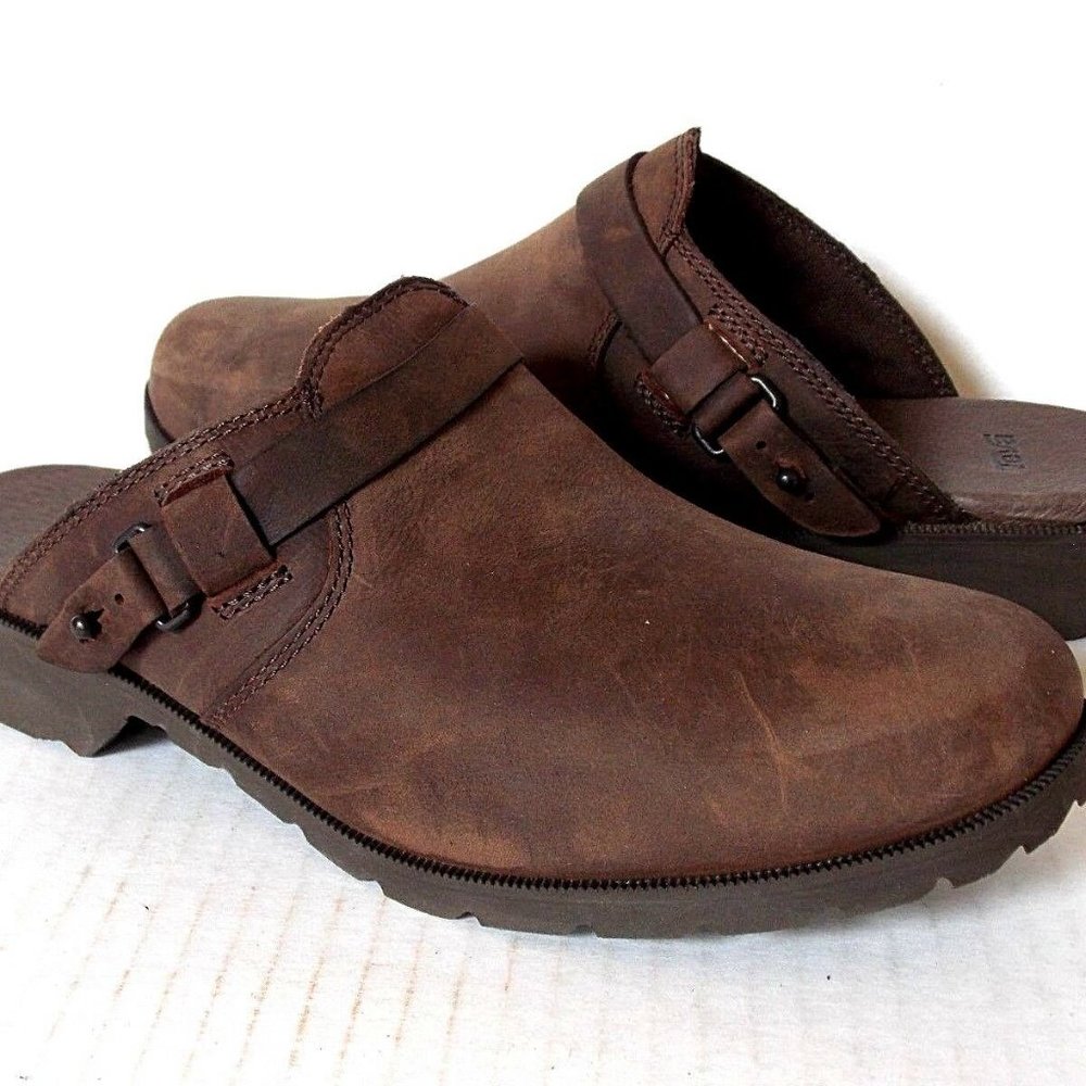 TEVA De La Vina Clogs Waterproof Leather Brown NEW